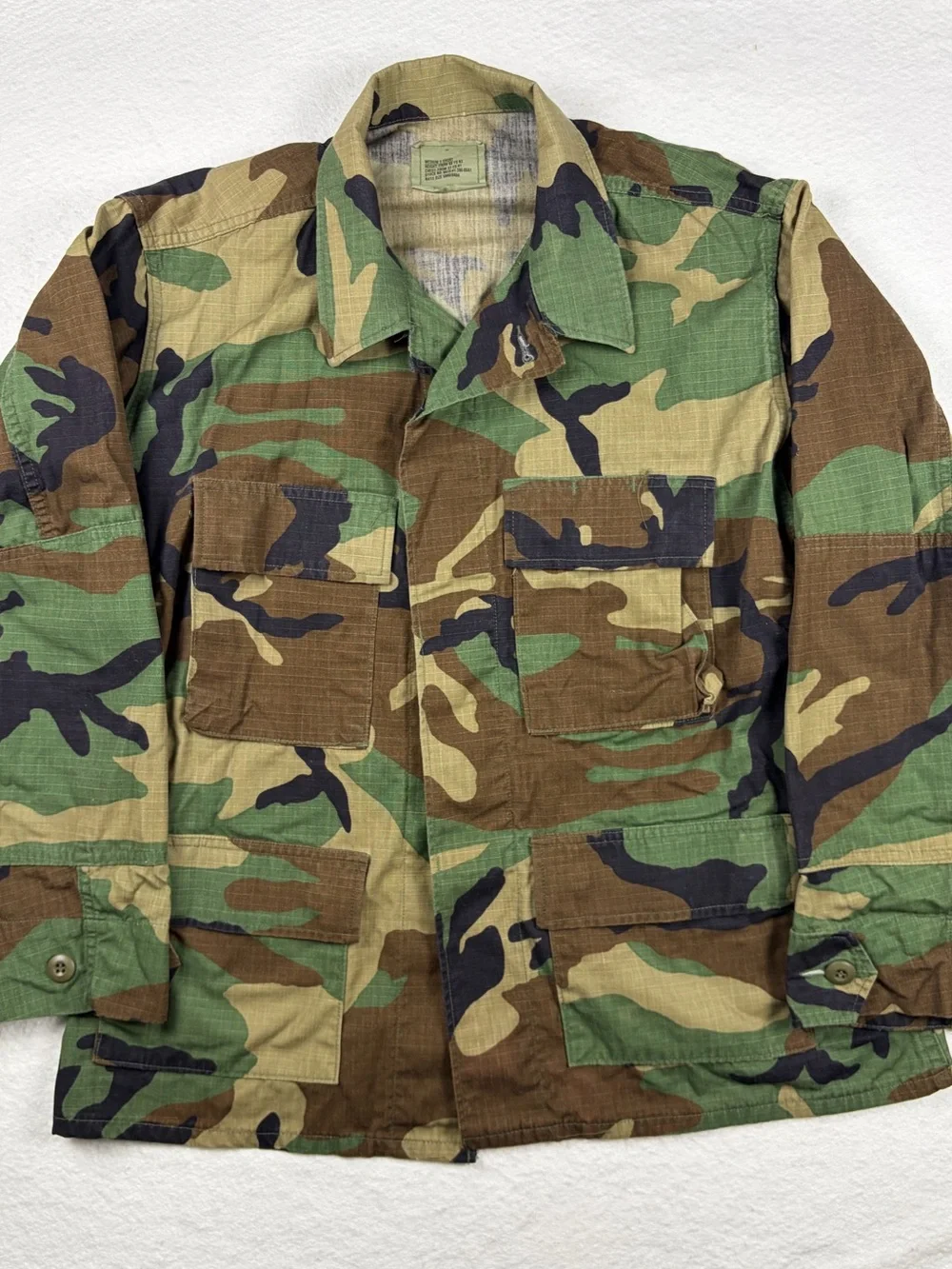 U.S. Army Woodland Camo Field Jacket - Green, Brown, Black, Tan‎